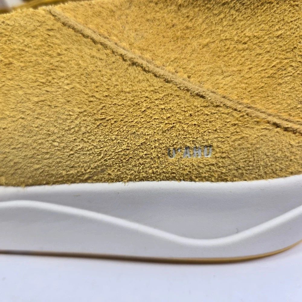 OluKai Lae'ahi Suede Yellow Slip On Sneakers Mens 15 10538-1111 Drop-In Heel